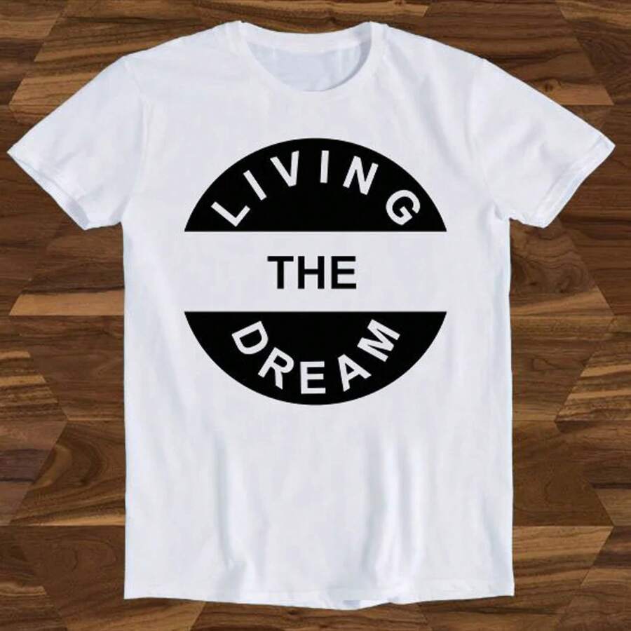 Camiseta con Diseño Divertido de Cumpleaños Militar, Frase de Viviendo El Sueño, de Película, Regalo Divertido - Blanco - Ver 1