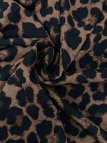 YHHVestido de línea A de Keke Bloomly para mujer, elegante manga abullonada con detalle de lazo en la cintura, cuello redondo, lavable a máquina, casual y semi-formal, tela ligera, estampado de leopardo, para primavera y vacaciones de veranoYHH - Caqui - Ver 9