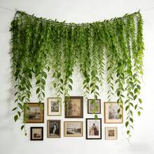 Extra Large Artificial Weeping Willow Vine Curtain, 200cm Wide, Includes 40 Pieces Of 90cm Hanging Vines, UV Resistant Privacy Screen, Suitable For Balcony Patio Party Decoration - Multicolor - View 11