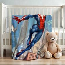 1pc S-Pider-Man Print Blanket,Retro Cartoon Style Throw Blanket,Cartoon Character Printed Blanket,All-Season Universal Nap Blanket,Character Home Decor Blanket,Modern Fashion Gift Suitable For Home Bedroom Bed Sofa Office Lunch Break Cover Picnic Blanket - Nhiều màu - Xem 4