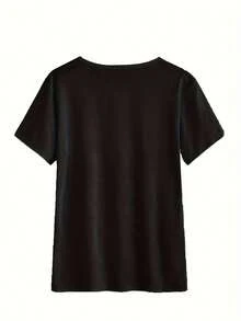 Camiseta clásica con la frase Me He Levantado Como El Infierno Otra Vez, camiseta sarcástica con frases divertidas, camisetas para mujer hechas en EE. UU., sudadera con capucha y suéter para otoño e invierno, camiseta casual de verano con cuello redondo y 230g de peso, blusas casuales para mujer. - NEGRO05 - Ver 2
