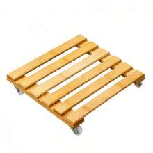 Thickened Bamboo Rolling Plant Pot Stand Mobile Square Flower Pot Base With Wheels Home Balcony Garden Plant Display Rack - 25cm*5cm*25cm - View 6