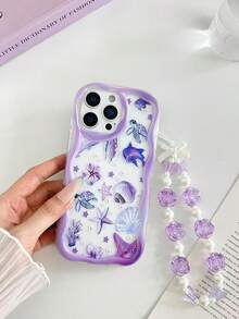 Ốp lưng điện thoại dày chống sốc in họa tiết sóng kem đại dương màu tím mùa hè có dây xích, tương thích với iPhone 17/17 Pro/17 Pro Max, 16 XR/7/8, 15 Pro Max, 12 Pro Max, 13 Pro Max, 14 Pro Max, 13, 14, 11, 12P, 14P, 11P, 12P, XS, XR, 7/8P, 7/8 Plus, A13 4G, A22, A21S, A51 4G, A52, S22 Ultra, A33 5G, A34, A35, 10, Note 11 4G, 11 Lite, A53, A14, A23, S23 Ultra, S24, A14, A15, S23, A73, A55, A54, Điện thoại - Nhiều màu - Xem 3