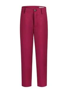 Boys' Formal Flat Front School Uniform Pants, Burgundy, Age 4-16 - Burgundy - View 2