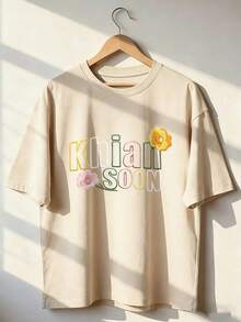 Cute Spring Style Short Sleeve T-Shirt, Fashionable Short Sleeve T-Shirt For Spring And Summer 2026, Made In Mexico, 180 Grams. Cartoon Print, Couple Design, Suitable For Indoor Or Outdoor Wear. Crew Neck, Unisex, Ideal For Office And Leisure. One-Piece Pack. - APR-P631577SLNDXZGY591 - 查看 1