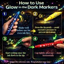 6/4/1 Set Fluorescent Highlighter Pens, Glow-In-The-Dark Fluorescent Color Marker Pens, Suitable For Painting, Journaling, Poster Making, DIY Crafts, Scrapbooking And Art Supplies, Essential Back To School Items - Sets - View 8