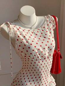 Blusa casual de mujer de algodón a cuadros naranja con tirantes tejidos y cordón en la cintura, blusa a cuadros naranja de verano, adecuada para el Día de San Valentín, el Carnaval, la playa, las vacaciones, el uso casual, la calle, la univers - Rosa - Ver 5