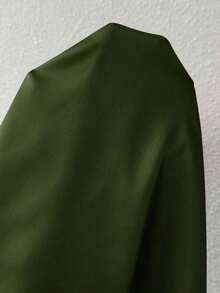 Blusa de crepé champán con cuello fruncido, sin mangas, elegante y sencilla para la oficina, para uso diario y de oficina - Verde militar - Ver 6
