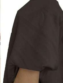 Chaqueta informal holgada, sencilla y de botón sin mangas para mujer - Negro - Ver 7