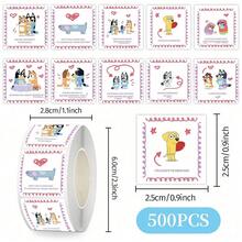 Family Bingo Friends 500張捲筒貼紙，手帳貼紙、塗鴉貼紙，卡通可愛多圖案貼紙，禮品包裝標籤，適用於行李箱、筆記本、水杯裝飾、汽車封印貼紙、膠帶，DIY手工設計，派對小禮物，節慶與派對裝飾用品，封印貼紙、激勵貼紙、裝飾貼紙，生日禮物 - A - 查看 15