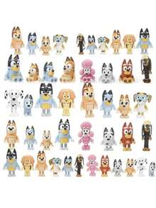 8 pezzi Bluey Bingo Figures Famiglia Kawaii Articolazioni mobili Figurine Giocattolo Cartone Animato Modello PVC Decorazione, Accessori per interni auto e ornamenti per auto, Accessori per interni auto, Ornamenti per auto, Forniture per feste e festa, Regali per feste, Molto adatto per festival, fan e regali, Perfetti regali per feste e vacanze (stile casuale) - A - Visualizzare 5