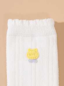 3 Pairs All-Season Baby White Bubble Leg Socks Cute Elegant Princess Socks - White - View 3