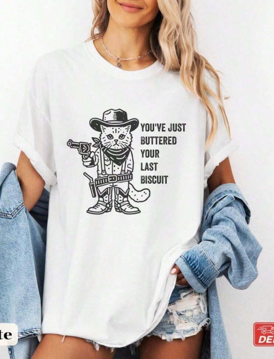 1 Adorable Dog T-Shirt, "Easily Distracted By Sausages" T-Shirt, Funny T-Shirt For Dachshund Lovers, Dachshund Mom T-Shirt, Gift For Adorable Dog Owner, Sausage Graphic T-Shirt, 180g 100% Cotton, Designs Are Printed. Unisex. - 白色 7 - 查看 1