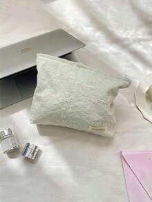 1個花卉圖案蕾絲刺繡便攜收納包 化妝包 手提旅行化妝包 拉鍊多功能收納袋 化妝收納盒 化妝品收納包 保養品收納袋 衛生棉收納包 錢包,適用於化妝品與保養品 - 彩色 - 查看 12
