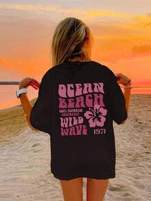 Clothing 2025 - Girls' Loose-Fitting Short-Sleeved Shirt, Medium To Large Size, Men's Summer Outfit - Black - View 9