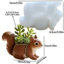 SUPWANPENG Cute Squirrel Succulent Planter Plaster Resin Silicone Mold Basket Squirrel Planter Cement Concrete Mold Home Decor Silicone Mold - A - View 9