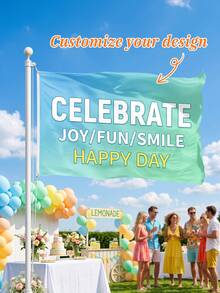 1pc Custom Party Flag,Custom Design,Upload Your Own Design For Any Occasion & Sizes,Upload Your Own Logo For Any Occasion,Add A Splash Of Fun To Your Celebration - Multicolor - View 1