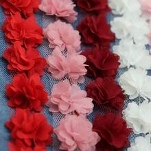 56pcs/Pack Chiffon Flower Decorations, For Headpiece, Clothing, Wedding, DIY Crafts - Multicolor - View 10