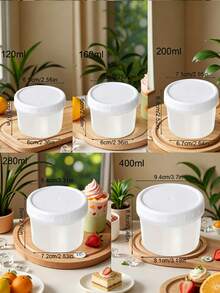5/1個 120ml/160ml/200ml/280ml/400ml 小容量食品儲存盒 附旋蓋，可重複使用，適用微波爐與冰箱，適合蛋糕、果醬、冰淇淋、醬料與調味料，便當盒與廚房收納理想選擇 - 彩色 - 查看 3