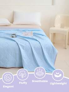 1 buah Selimut Pendingin Biru Langit, Seprai, Perlengkapan Tidur, Dekorasi Kamar Tidur, Selimut Pendingin Udara, Perlengkapan Tidur Musim Panas Ringan, Sepenuhnya Bernapas dan Sejuk, Lembut dan Nyaman, Cocok untuk Semua Ukuran Kasur, Sempurna untuk Penggunaan di Rumah dan Asrama, Bantal dan Sarung Bantal Tidak Termasuk - Biru langit - View 4