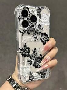 Ốp điện thoại kiêm ví đựng thẻ đa năng trong suốt in hình hoa ren, tương thích với iPhone 17/17 Pro/17 Pro Max, 16/11/16 Pro/16 Plus/16 Pro Max/16e, 15 Pro Max, 13/14/12/XS/XR/7G/8P, và Galaxy S25/S25 Plus/S25 Ultra, A16/A36/A26/A56/A50/A12/A32/A52/A72/A51/A21S/A13/A14, S24/S24 Plus/S24 Ultra, S20/S23/S22, A53, S20 FE, S26 - Hồng - Xem 1