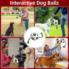 Durable Outdoor Dog Football Toy, Plush Dog Ball, Pet Leash Birthday Toy Suitable For Small To Large Dogs (Black) - Black and White - View 7