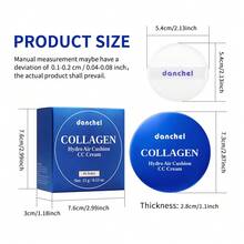 danche Collagen CC Cushion Foundation, Hydrating High Coverage Base Makeup, Naturally Evens Skin Tone Covers Redness Pores Acne Marks, Lightweight Fit Daily Makeup, Portable Design With Replacement Refill, 2 Shades Ivory Natural For Different Skin Tones - Multicolor - View 13