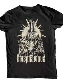 Men's Gothic Religious Horror Graphic T-Shirt - Profane Series With Dark Theme Print And Gothic Writing - Casual Men's Short-Sleeve Crew Neck T-Shirt, Unisex, Collectible T-Shirt. Loose And Comfortable. - Back - View 6