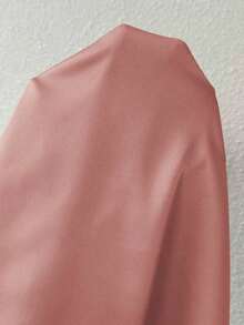 Blusa de crepé champán con cuello fruncido, sin mangas, elegante y sencilla para la oficina, para uso diario y de oficina - Rosa vieja - Ver 6