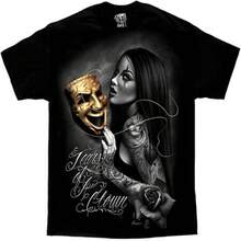 T Shirt Print ,Graphic-Cotton Tees Size Plus, Tears Of A Clown Tattoo Lowrider Homies David Gonzales DGA Art Men's T Shirt. ,Y2K,Oversized Shirt - 黑色 - 查看 1
