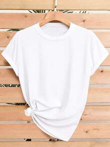 Women's Plus Size Short Sleeve T-Shirt With Round Neck And Casual Fit, Featuring Floral Print Of The American Flag, Machine Washable, Spring/Summer T-Shirt, Fun Design, Comfortable Fit, 250th Anniversary Of The United States T-Shirt. - 白色 - 查看 3