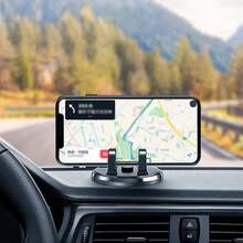 1 st mobilhållare för bil, multifunktionellt instrumentbrädesfäste för telefon, universellt 360 graders roterande ställ - Svart - Visa 1