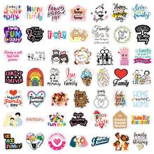 50pcs Cartoon Family English Phrase "Home" Themed Creative Decorative Hole Board Stickers - Multicolor - View 4