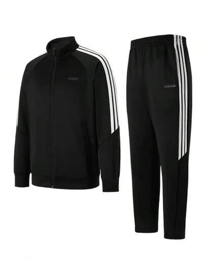 Adidas M Q3 Tracksuit Men's Knit Set, Sports Jacket With Stand Collar And Sports Pants, 2pcs Set