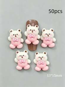 10-100個可愛3D熊貓虎紋樹脂美甲飾品，卡通動物美甲裝飾DIY美甲藝術 - 彩色 - 查看 15