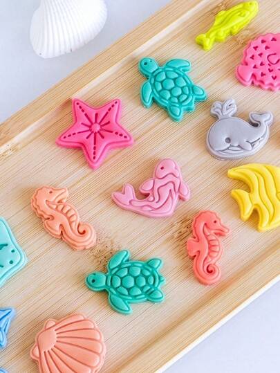 1/12pcs Ocean Animal Polymer Clay Cutters, Underwater Critter Mold For Handmade Turtle, Seahorse, Starfish & Dolphin Earring, Ideal For Beach & Mermaidcore Jewelry Crafting