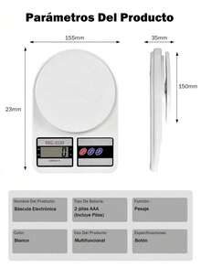 Digital Kitchen Scale, Kitchen Gram Scale, Weighs From 1 Gram To 5 Kilos - White - View 11