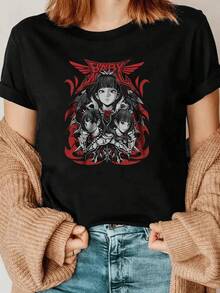 1 Piece Al-Hadar Women's T-Shirt - Cultural T-Shirt In Arabic, Soft Cotton, Loose Fit, Short Sleeve, Round Neck, Casual, 180g, 100% Cotton - 黑色 9 - 查看 11