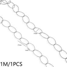 1m 304 Stainless Steel 18K Gold Plated Mixed Paperclip Chain, Oval And Rectangular Links Suitable For DIY Jewelry Making - Chain - View 25