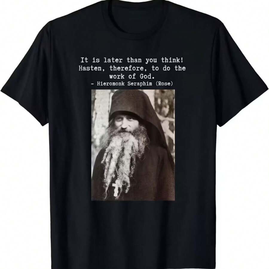 Camiseta estampada, tejida en algodón puro, con diseño de cuello redondo, estilo unisex, camisa creativa y moderna, ideal para primavera y otoño, holgada y cómoda para hombres y mujeres. - Negro - Ver 1
