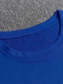 Under The Radar New Women's Fall/Winter Short-Sleeved Crew Neck T-Shirt, 100% Cotton, Loose Fit, Casual And Versatile Style With A Modern Print, Ideal As A Wardrobe Staple. Women's T-Shirt - Unisex Urban Vintage Style, Loose Fit, Cotton, Short Sleeve, Crew Neck - 藍色 - 查看 6