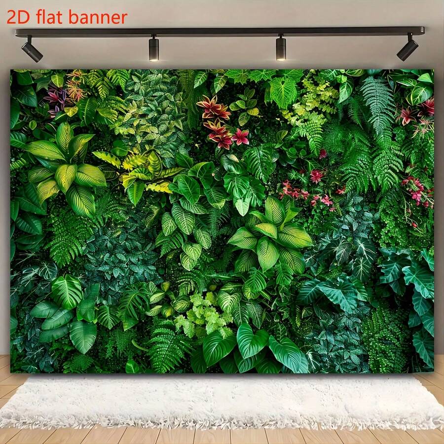 2D Flat Banner1 Piece Natural Green Forest Photography Backdrop, Wall Hanging Living Room Bedroom Office Home Decor Room Decor Party Decor