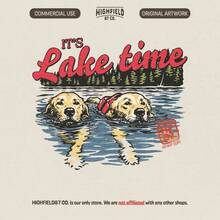 Lake Time, Labrador Summer, Hunting Dog Design, Funny Labrador Graphic At The Lake, Digital Download For Outdoor Dog Lovers - 白色 - 查看 3