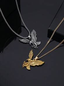 1 Peça Colar Personalizado com Pingente de Águia Estilo Hip-Hop Europeu e Americano da Moda, Adequado para Uso Diário e Presente Masculino - Multicolorido - Visão 2