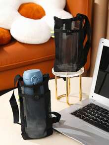 9 Colors Available, This Outdoor Portable Mesh Water Bottle Phone Crossbody Bag Is Made Of Breathable And Durable Nylon Mesh Fabric, With Adjustable Shoulder Strap And Snap Closure Design, Can Securely Hold Phone. Suitable For 500-750ml Water Bottles. - Multicolor - View 10