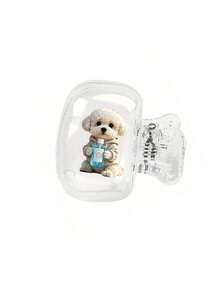 Small White Dog Holding Toothbrush Pattern Portable Toothbrush Protection Box, Toothbrush Protection Hat Holder, Essential Bathroom Accessories For Home And Business Travel, Daily Use, And Outdoor Travel, Portable Toothbrush - Multicolor - View 12