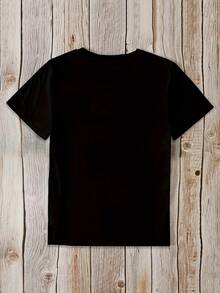 Camiseta de manga corta para mujer con estampado elegante, corte ajustado y cuello redondo. - Blanco - Ver 11