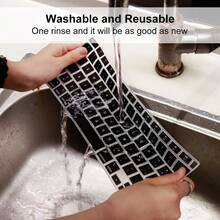 1件時尚西班牙語矽膠鍵盤保護膜,適用於 MacBook Air 13 吋(型號:A2337 M1 與 A2179),2022、2021 與 2020 年上市,配備 Touch ID,完美貼合按鍵,防刮、可水洗且易於清潔 - 查看 7