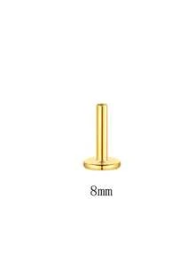 1pc Sterling Silver Flat Back Piercing Barbell, 5/6/8mm Screw Back Stud Earrings For All Piercing Types (Ear Lobe, Helix, Tragus, Daith, Rook, Conch) - Gold - View 14