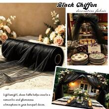One Roll Of Black Tulle Wedding Arch Fabric, 28.31ft, 72.44ft, 148.56ft, And 296.98ft, Perfect For Wedding Decorations, Proposals, New Year's Parties, Birthday Parties, Event Backdrops, Stair Railing Decorations, DIY Crafts, Wreath Making, Bow Decorations, Bouquet Wrapping, Table Setting Decorations, Veils, Witch's Capes, Spooky Decorations - View 5
